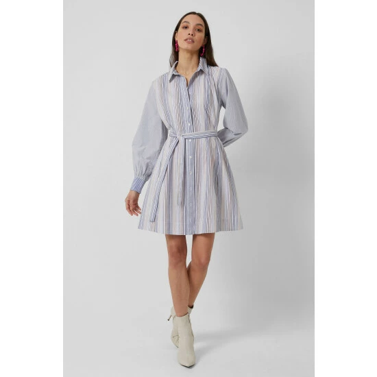 unnamed-file-83.jpg French Connection Blue Eslem Cotton Oxford Mix Stripe Shirt Dress -French Connection store unnamed file 83