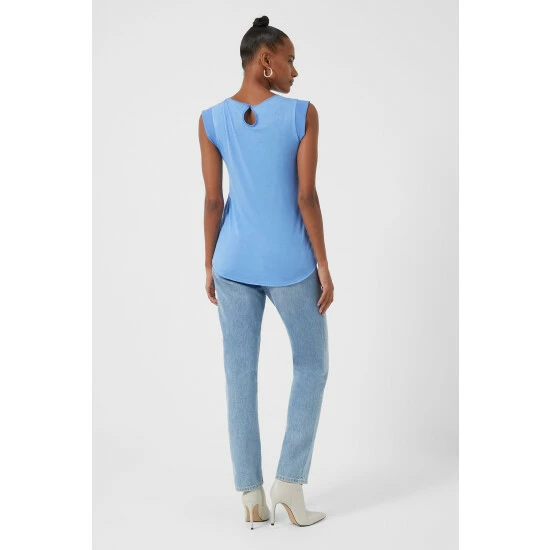 unnamed-file-832.jpg French Connection Blue Crepe Light Capped Sleeve T-Shirt -French Connection store unnamed file 832