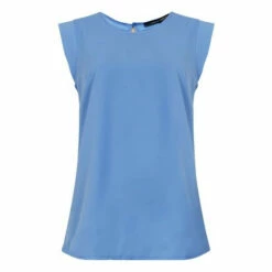 French Connection Blue Crepe Light Capped Sleeve T-Shirt 6 French Connection Blue Crepe Light Capped Sleeve T-Shirt -French Connection store unnamed file 834