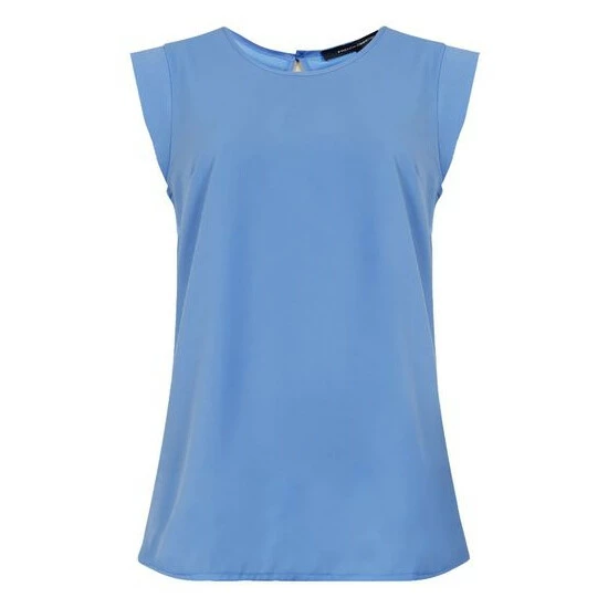 unnamed-file-834.jpg French Connection Blue Crepe Light Capped Sleeve T-Shirt -French Connection store unnamed file 834