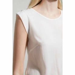 French Connection White Polly Plains Capped Sleeve T-Shirt -French Connection store unnamed file 837