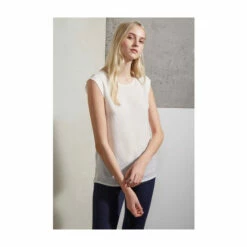 French Connection White Polly Plains Capped Sleeve T-Shirt -French Connection store unnamed file 838