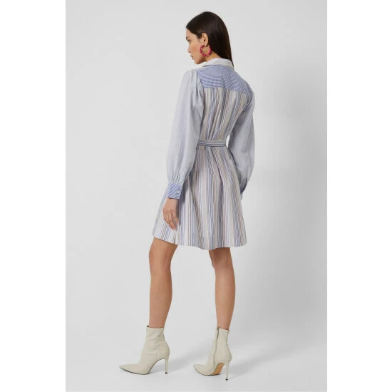unnamed-file-84.jpg French Connection Blue Eslem Cotton Oxford Mix Stripe Shirt Dress -French Connection store unnamed file 84