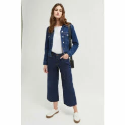 French Connection Blue Macee Micro Western Denim Jacket -French Connection store unnamed file 845