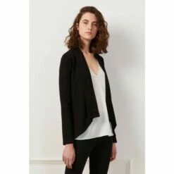 French Connection store 36 French Connection Black Josie Jersey Drape Front Jacket