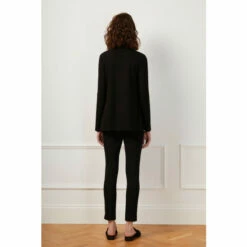 French Connection Black Josie Jersey Drape Front Jacket -French Connection store unnamed file 855