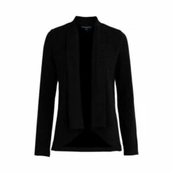 French Connection Black Josie Jersey Drape Front Jacket -French Connection store unnamed file 856
