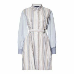 French Connection Blue Eslem Cotton Oxford Mix Stripe Shirt Dress 6 French Connection Blue Eslem Cotton Oxford Mix Stripe Shirt Dress -French Connection store unnamed file 86