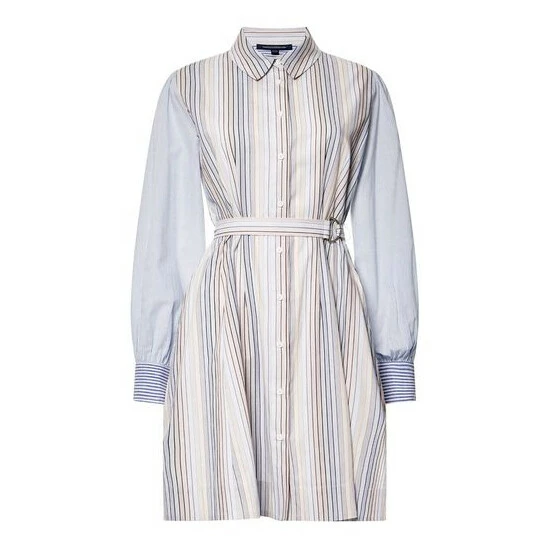 unnamed-file-86.jpg French Connection Blue Eslem Cotton Oxford Mix Stripe Shirt Dress -French Connection store unnamed file 86