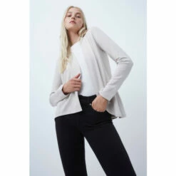 French Connection Cream Sustainable Josie Drape Waterfall Front Jacket -French Connection store unnamed file 860