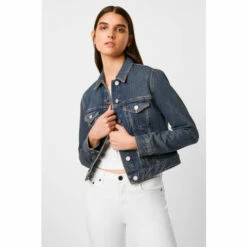 French Connection Blue Micro Denim Jacket