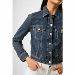 French Connection Blue Micro Denim Jacket -French Connection store unnamed file 871