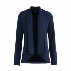 French Connection Sustainable Josie Drape Navy Blue Waterfall Front Jacket -French Connection store unnamed file 876