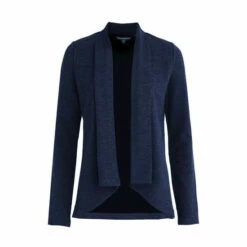 French Connection Sustainable Josie Drape Navy Blue Waterfall Front Jacket -French Connection store unnamed file 877