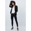 French Connection Black Sustainable Josie Drape Waterfall Front Jacket