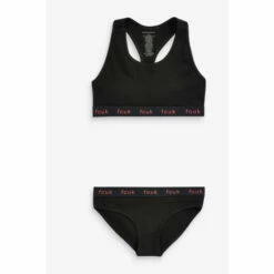 French Connection Blue Fcuk Crop Top & Briefs Set