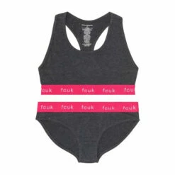 French Connection Grey Fcuk Crop Top & Briefs Set -French Connection store unnamed file 902