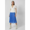 French Connection Blue Bhelle Crepe Pannel Pleated Midi Skirt -French Connection store unnamed file 919