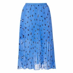 French Connection Blue Bhelle Crepe Pannel Pleated Midi Skirt -French Connection store unnamed file 922