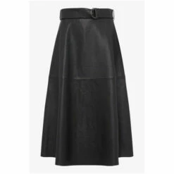French Connection Black Arlan Leather Midi Skirt -French Connection store unnamed file 934
