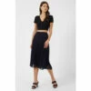 French Connection Black Ella Crepe Light Black Pleated Skirt -French Connection store unnamed file 940