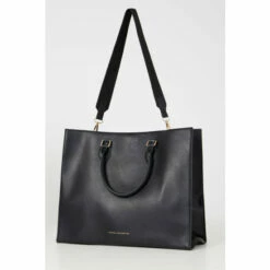 French Connection Squared Black Tote Bag