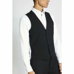 French Connection Black Slim Fit Suit: Waistcoat -French Connection store unnamed file 997